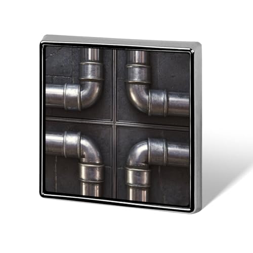 Metal Pipe Texture Unisex Brooches & Pins Square Lightweight Lapel Badge Jewelry for Clothing Shawl Hat
