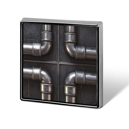 Metal Pipe Texture Unisex Brooches & Pins Square Lightweight Lapel Badge Jewelry for Clothing Shawl Hat
