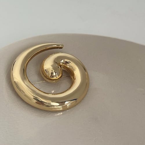 Minimalist Snail Brooch Pin Gold/Silver Plated Twist Lapel Pins Jacket Blazer Suit Hat Bag Accessories Jewelry for Women Men (Golden)