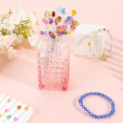 XSEINO 3760 Pieces 6mm Crystal Beads for Jewelry Making, 47 Colors Crystal Acrylic Beads for Bracelets Jewelry Making and DIY Crafts - color: Crystal