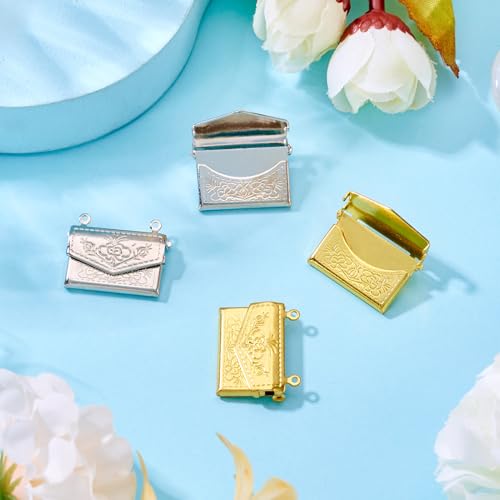 Elecrelive Locket Pendants Photo Frame Charms Memory Photo Charms Heart Locket Photo Frame Pendants - color: 2 Colors - Rectangle