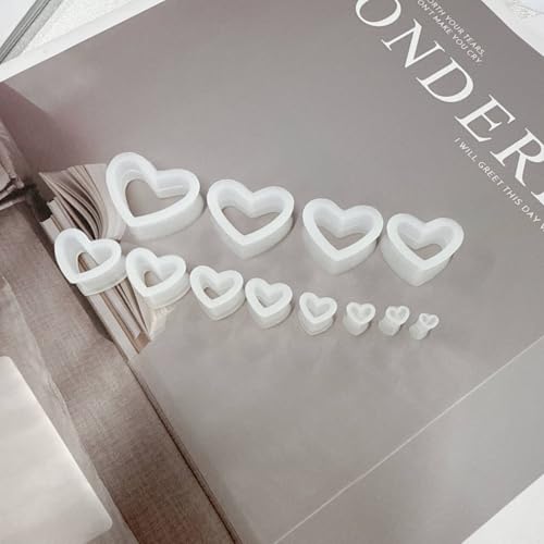 Heart Silicone Ear Tunnel Plugs Gauges Expanders Hollow Flexible Soft Tunnels Kit Stretcher Earrings Fashion Lobe Piercing Body Jewelry for Women Her 6 Pairs Set - color: Clear, size: 4mm-12mm