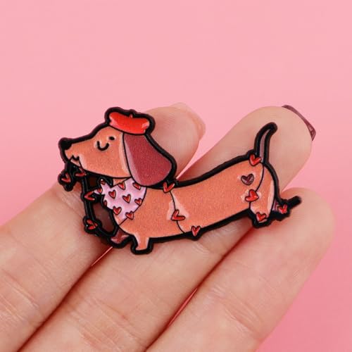 8PCS Cute Dachshund Pins Set – Adorable Sausage Dog Enamel Lapel Pins for Pet Lovers – Kawaii Dog Brooches for Jackets, Bags, Hats – Perfect Gifts for WienerDog Fans & Animal Enthusiasts