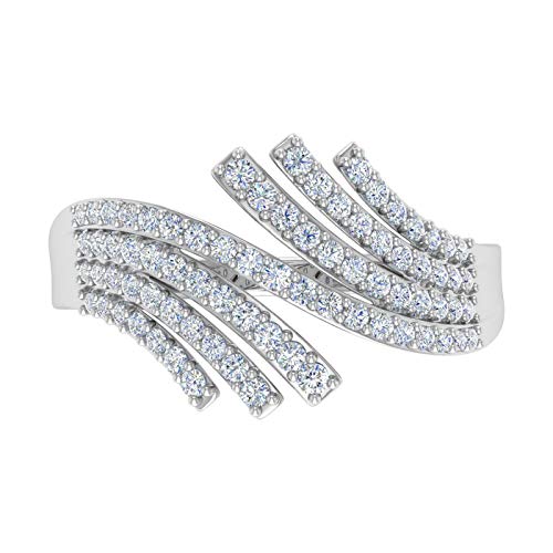 1/2 Carat Bypass Statement Diamond Ring in 10K Gold - color: White Gold