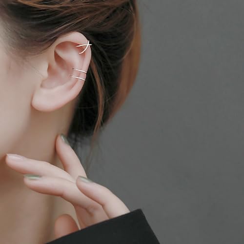 Ear Cuff Earrings for Women Chunky Ear Cuffs Non Piercing | Clip on cartilage earrings helix fake earrings jewelry trendy stuff christmas gift stocking stuffers - color: D