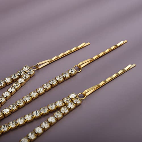 Bohemian Full Gold Rhinestone Chain Black Crystal Head Chain Clip Drop Pendant HeadPieces Forehead Headband Hair Accessories for Wedding Brides Party Prom Costume (Gold Black) - color: Gold Black