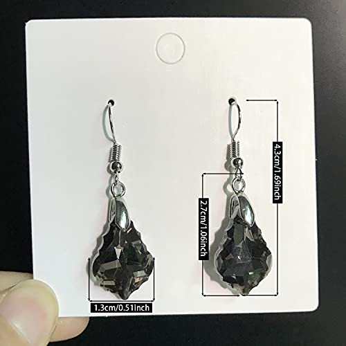 Unique Sparkly Multi-color Crystal Teardrop Dangle Drop Earrings Rainbow Crystal Geometry Earrings for Women Statement Chic Charm Jewelry Gifts - color: Grey