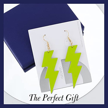 KINIVA Leather Dangle Earrings for Women Trendy, Lightweight Leaf Circle Lightning Earrings Drop, Jewelry Gifts for Women - color: 155 Green