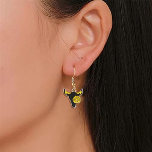 Cow Gold Plated Enamel Pendants Metal Animals Charms Pendant for Earrings DIY Jewelry Making Necklace Bracelet Keychain Craft Findings - color: C