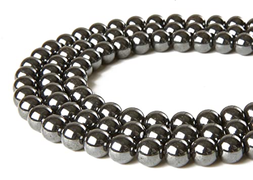 100pcs 6mm Black Hematite Beads Natural Gemstone Beads Round Loose Beads for Jewelry Making - color: Black Hematite, size: 6mm