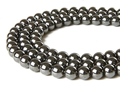 100pcs 10mm Black Hematite Beads Natural Gemstone Beads Round Loose Beads for Jewelry Making - color: Black Hematite, size: 10mm