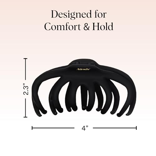 Kitsch Octopus Hair Clips For Women - Classic Black & Tortoise, 2pcs | Durable Recycled Plastic | Large Hair Clips for Thick Hair, Thin Hair | Comfortable Fit Claw Clip, Secure Hold All-Day