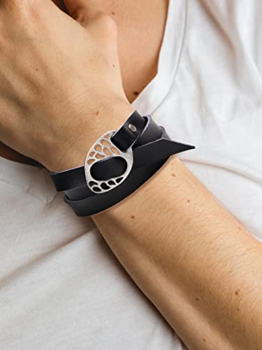Long tiantian Boho Western Bracelets for Women Leather Wrap Bracelets Turquoise Bracelet Western Jewelry Country Concert Outfits - color: Leather Cuff Bracelets
