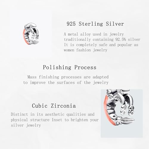 Charms Beads 925 Sterling Silver Animal Heart Flower Friend Dangle Pendant with 5A Cubic fits for Charms Bracelets for Woman Valentine's Day Mother's Day Christmas Graduation Birthday Gift - style: D26-Pink Lobster