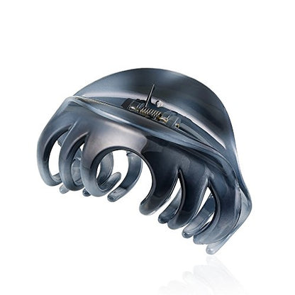 4" Large Hair Claw Clip-Acrylic Strong Holding Power Hair Clips Hairgrip for Women and Girls Hair Barrettes for For Thick Hair(D-Gray) - color: D-Gray
