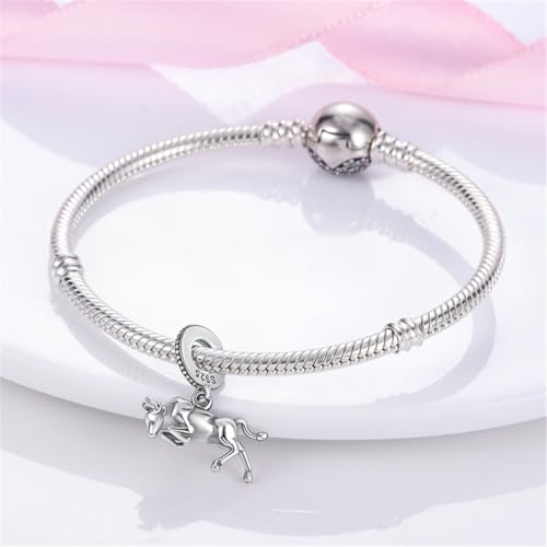 925 Silver Charm for Bracelets Animal Pet Insect Series Women Jewelry Gift - color: Silver Bullfight