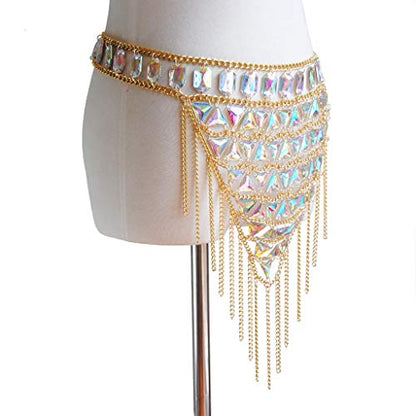 Women's Sexy Suit Body Chain - color: Gold Color Skirt chain -099-2