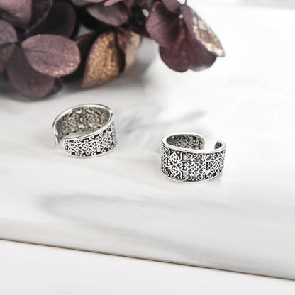 Celtic Knot/Celtic Knot/Bat/Filigree Viking Earrings 925 Sterling Silver Non Piercing Ear Cuff Earrings Cool Earring Cuff for Women Men - color: filigree-A