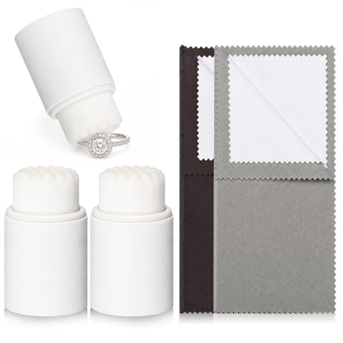 2 Set Jewelry Cleaning Kit Watch Cleaning Brush Silver Polishing Cloth Jewelry Cleaner Tool for Gold Gemstones Coins