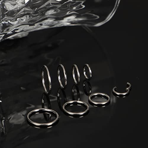LOYALLOOK 8Pcs G23 Titanium Hinged Clicker Segment Nose Rings Hoop Septum Nose Lip Ring Hoop for Women Men Helix Cartilage Daith Tragus Sleeper Earrings Body Piercing Improved 16G - color: 16G-Silver