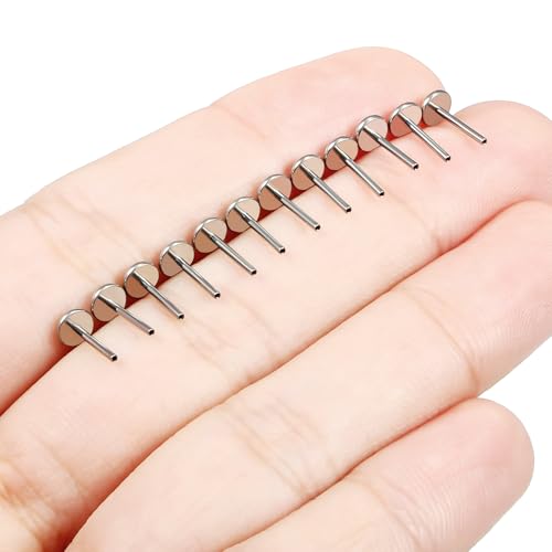 F136 Titanium 20/18/16G Threaded/Threadless Flat Earring Back Converter Kit Nose Lip Rings Medusa Labret Flatback Posts Cartilage Helix Conch Tragus Stud Piercing Jewelry Bar for Women Men - color: Threadless, size: 20g, 7mm