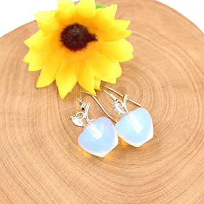 Uloveido Apple Necklace and Earrings Set for Women Cute Apple Jewelry Set for Teacher Mom YL007 - color: Opal