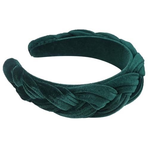 DRESHOW Velvet Braided Headband Women Hair Hoop Elastic Hair Bands Fashion Headbands for Women - color: 1 Pc Velvet Hair Hoop: Emerald Green