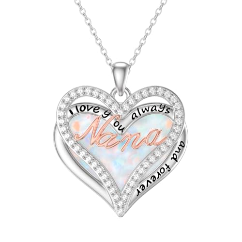 925 Sterling Silver Necklace Gifts for Women Crystal/Opal Jewelry Pendant Christmas Birthday Gift - style: Opal-Nana