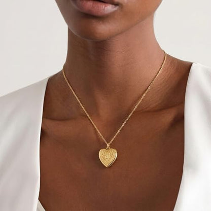 Gold Initial Heart Letter Pendant Necklace Jewelry for Women | 14K Gold Plated Fashion Waterproof Statement Cute Necklaces Dainty Personalized Name Friendship Couple Gifts for Women - color: Initial J
