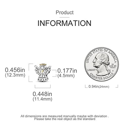 MULA 925 Sterling Silver Charms for Bracelets and Necklace Family Pendants | Airplane Travel Dangle Beads Family Tree Jewelry Charms for Women - color: Angel Bless Charm