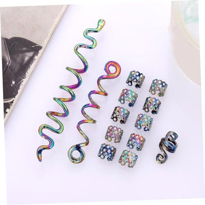 Metallic Hairpin Clips Spiral Coils Braid Jewelry Set Fashion Hair Accessories for Women Hair Braid Rings