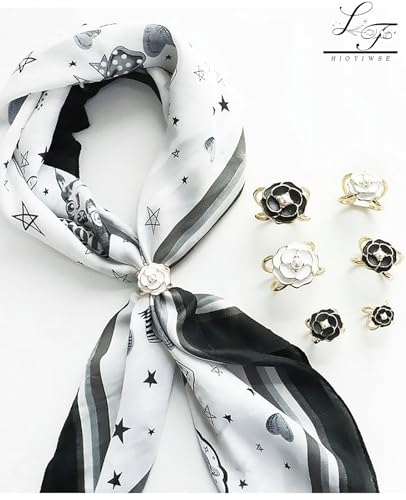 Scarf Rings Buckle And Slides For Women Scarves Pin Tshirt Ties Clip For The Side 3CP - color: V-shaped pearl silk scarf buckle