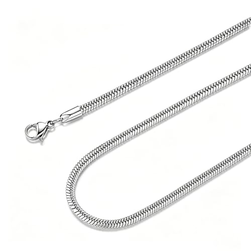 3mm Stainless Steel Silver Diamond Cut Square Snake Chain Necklace Jewelry for Men