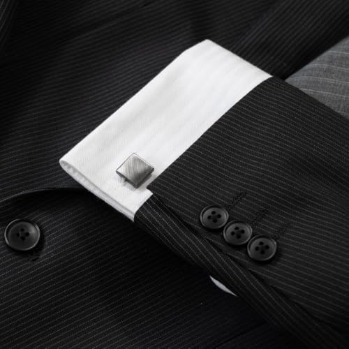 [TAVARAT] Cufflinks for Men cuff links mens Black Silver Light Gold Tps-166 - style: black silver (Tps-064)