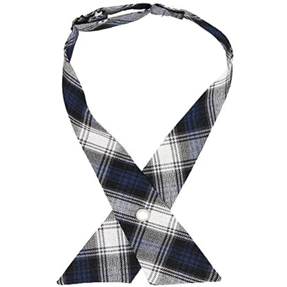 tiemart Crossover Tie - color: Navy Blue Plaid