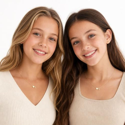 Turandoss Heart Initial Necklace A-Z Letter Teen Girl Gifts Trendy Stuff | Heart Initial Necklaces, 14K Gold Plated, A-Z Letter Pendant Necklace, Birthday Gifts for Women Teen Girls Trendy Jewelry - color: Gold, style: M