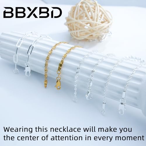 Womens Stainless Steel 18K Gold Plated Chain Necklace Jewelry Silver link Chain for Women Waterproof Never Tarnish 2/3/4mm 16 18 20 Inches - size: 18 inch, style: Rope Chain
