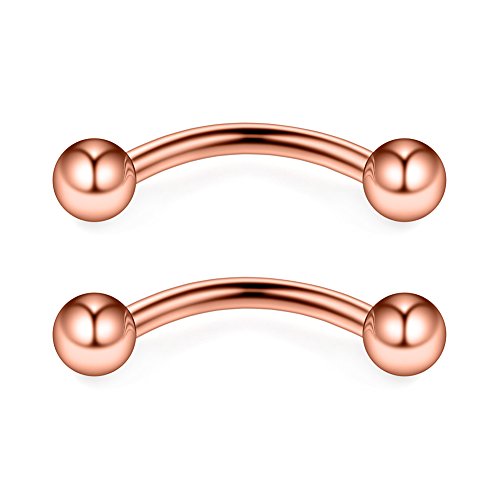 12PCS 12G Surgical Steel PA Eyebrow Ear Navel Belly Lip Ring Body Piercing Jewelry - style: 14mm w Balls