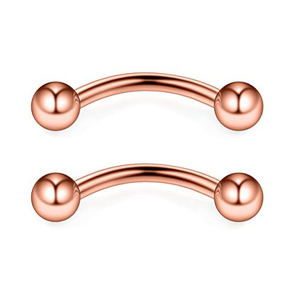 12PCS 12G Surgical Steel PA Eyebrow Ear Navel Belly Lip Ring Body Piercing Jewelry - style: 14mm w Balls