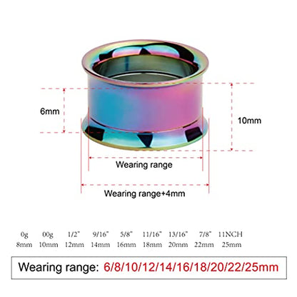 Set of 12 pcs Stainless Steel Ear Plugs Large Double Flare Alloy Gauges Stretching Screw Fit Tunnels Gauge 2g - 1 inch - size: 14mm