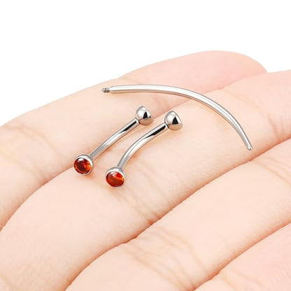 F136 Titanium 16g 6/8/10mm Eyebrow/Rook/Snug/Vertical-Labret/VCH/Snake-Eyes/Anti-Tragus/Christina/Daith/Belly-Button/Bridge/Hood/Surface Curved Barbell Piercing Jewelry for Women Men - color: Red, size: 10 mm (3/8 in)