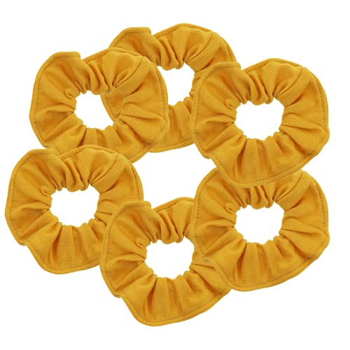 Motique Accessories Large Scrunchies for Women, Pack of 6, Mustard | Hair Ties for Medium & Thick Hair - color: Mustard