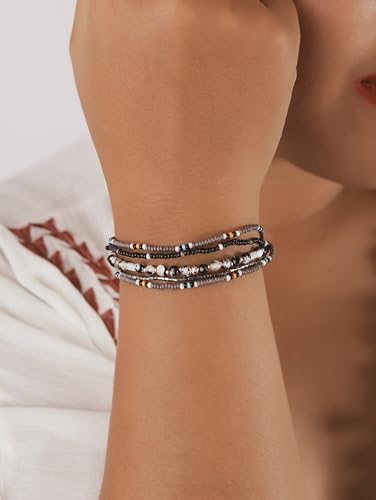 Bohemian Bead Stacked Bracelet, Vintage Multi-Layer Bracelet, Gift for Her - style: Bracelet JY-J4NV