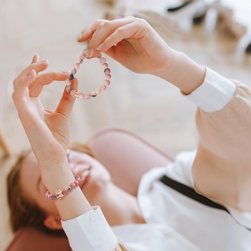 JoycuFF Woman Birthday Gifts Idea Friendship Gifts For Women Best Friends Besties Aunt Female Mom Daughter Granddaughter Gf Anniversary Christmas Graduation Healing Stone Crown Gifts For Her - style: 3.Sometimes-You're Awesome Gifts-Pink Zebra Jasper