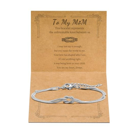 Matching Bracelets for Couples Love Knot Bracelet Pinky Promise Soulmate Relationship Friendship Bracelets Forever Infinity Jewelry Gifts for Women Her Him - style: MOM-S