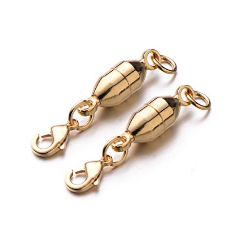 Zpsolution 6mm Magnetic Jewelry Clasps for Necklaces Oval Shape | Compact and Easy to Use, Magnetic Necklace Clasps And Closures, Magnetic Clasps For Bracelets - color: Oval Gold and Silver