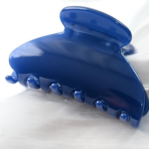 Handmade Celluloid Acetate French Design Barrettes Tortoise Shell Claws Hair Claw Luxury Fashion Accessories Hair Clip for Women (dark blue) - color: dark blue