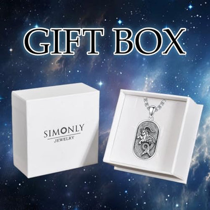 SIMONLY Zodiac Necklace 925 Sterling Silver Constellation Necklace Zodiac Sign Necklaces Horoscope Jewelry Christmas Birthday Astrology Gifts for Women Men Unisex - style: Capricorn