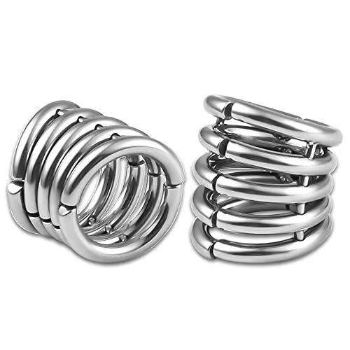 Casvort 2 PCS Hypoallergenic 316 Stainless Steel 00G/3/4'' Stacked Ring Cuffs for Stretched Lobe Ear Gauges Plugs Ear Tunnels Stretcher Earring Studs Clip on Cartilage Body Piercing Jewelry - color: Silver 10mm (00g)