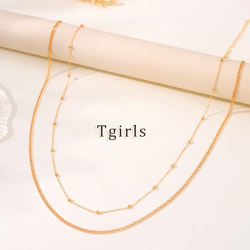 Tgirls Gold Waist Chain for Women Rhinestone Layered Belly Chains Beads Body Chain Heart-Shaped Beach Body Jewelry for Summer - style: 2 Layers